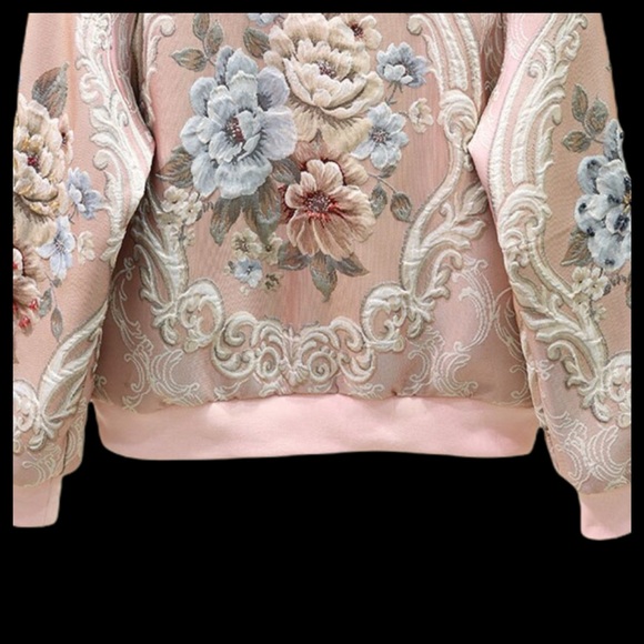 Gorgeous Romantic Embellished Rose Bomber Jacket The Luyzah - Picture 12 of 16